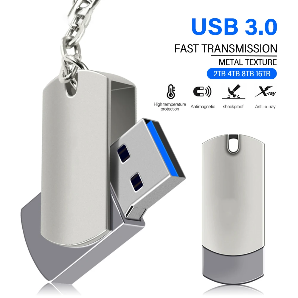 Metal Pendrive 8TB 4TB High Speed Transfer Memoria USB 3.0 Pen Drive 512GB Cle USB Flash Drive Portable SSD USB Memory Stick 2TB