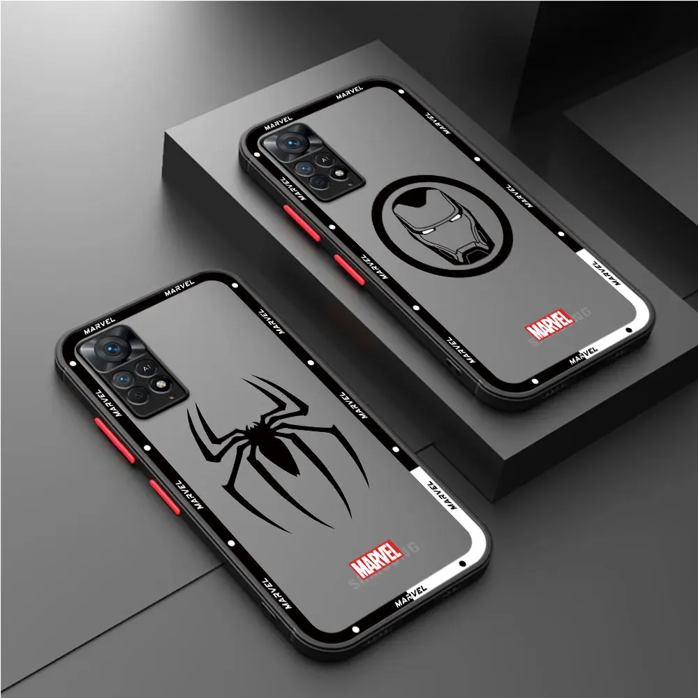 Funda de teléfono con logotipo de Marvel Hero para Redmi Note 9 11 Pro 11S 12S 11T 9S 10 Pro 8T 8 7 10S 12 13 Pro 13 Pro Plus cubierta de parachoques suave