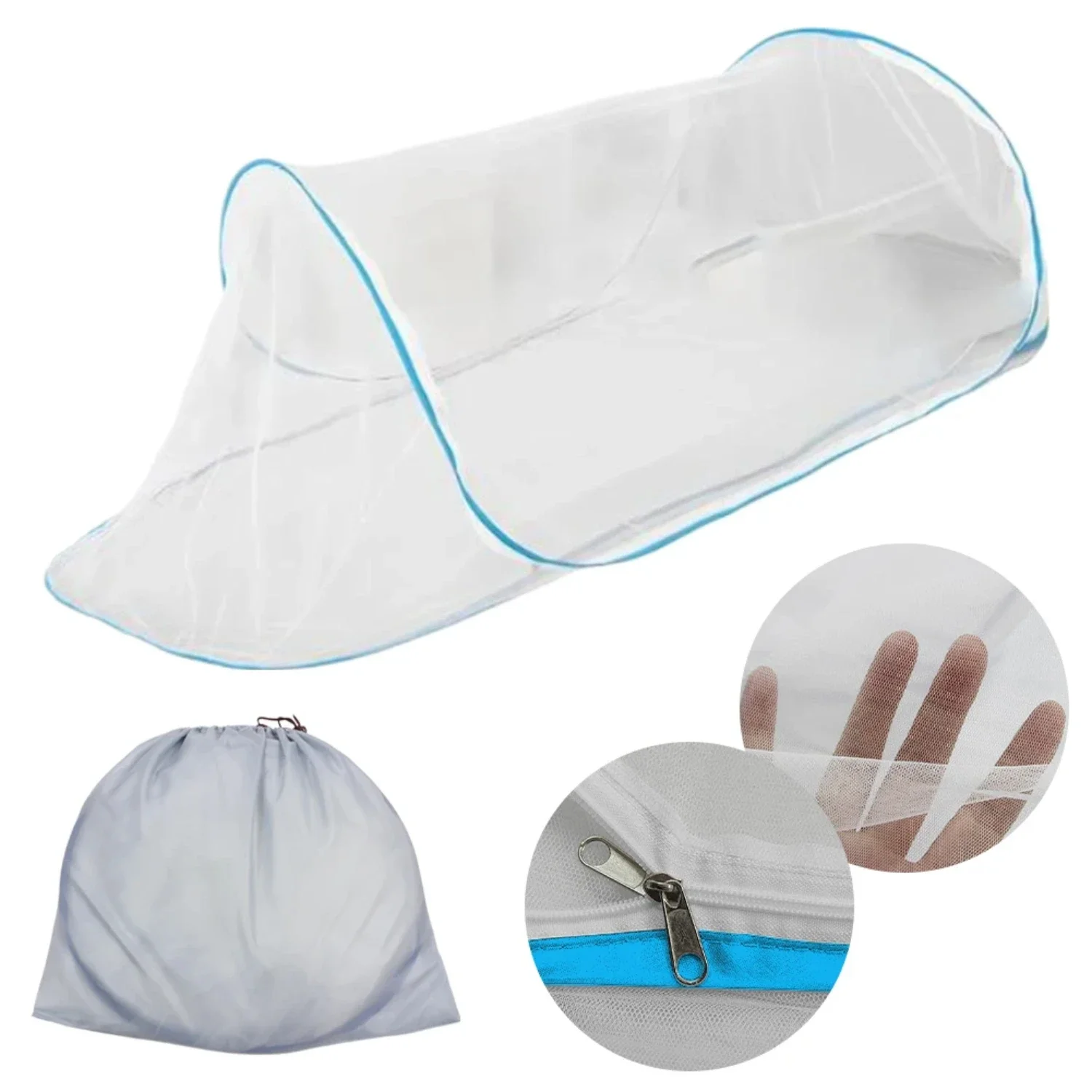 

Portable Outdoor Camping Mosquito Net Tent with Zipper, Travel Mosquito Net for Baby and Adults, Lightweight and Breathable Trip