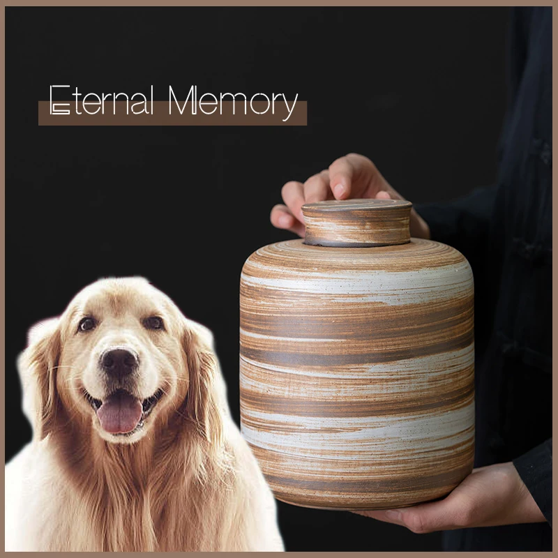 Handmade Pet Urns for Dogs, Death Home Burial, Cinerary Ashes, Ceramics Cat Caskets, Memorial Airtight Canister Little Animals