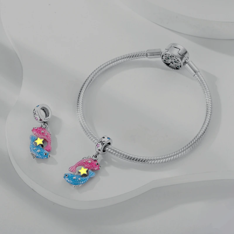 Zwölf Sternbilder, Sternzeichen, 925er Sterlingsilber, Vintage-Sternzeichen-Perlen, fluoreszierende Charms, passend für Original-Armbänder – Detail 14