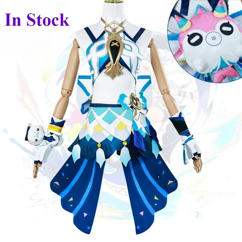 Natlan Mualani Cosplay Costume Genshin Impact Mualani Cosplay Costumes Outfit Uniform Wig Shoes Full Sets XS-3XL