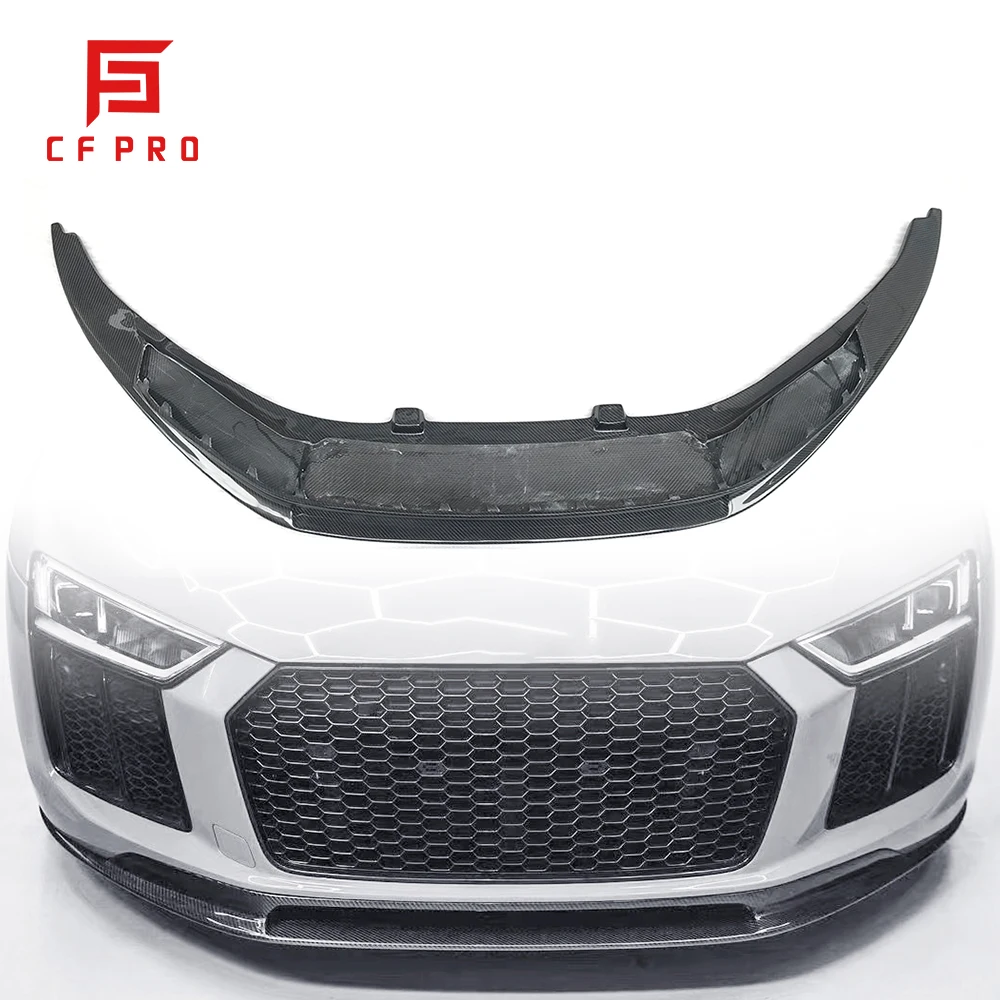 

Передний бампер из углеродного волокна, спойлер для подбородка для Audi R8, передний бампер и сплиттер для автомобиля, аксессуары