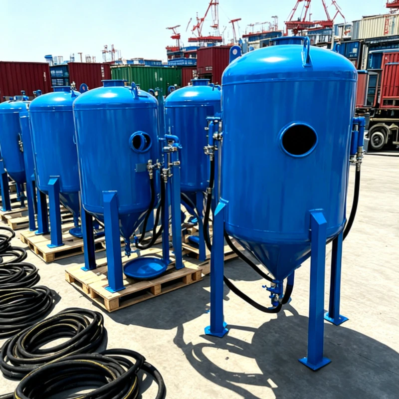 Pressure Pot Sandblaster Wet Sand Blasting Machine Low Dust Tool For Rust Removal On Construction Site Steel Workpiece