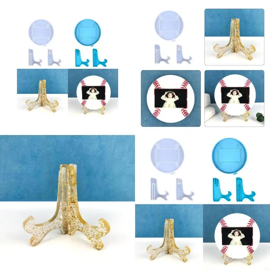 Baseball Photo Frame Resin Mold with Holder Silicone Wall Decor Mold Home Decorations Mold DIY Jewelry Casting Mold