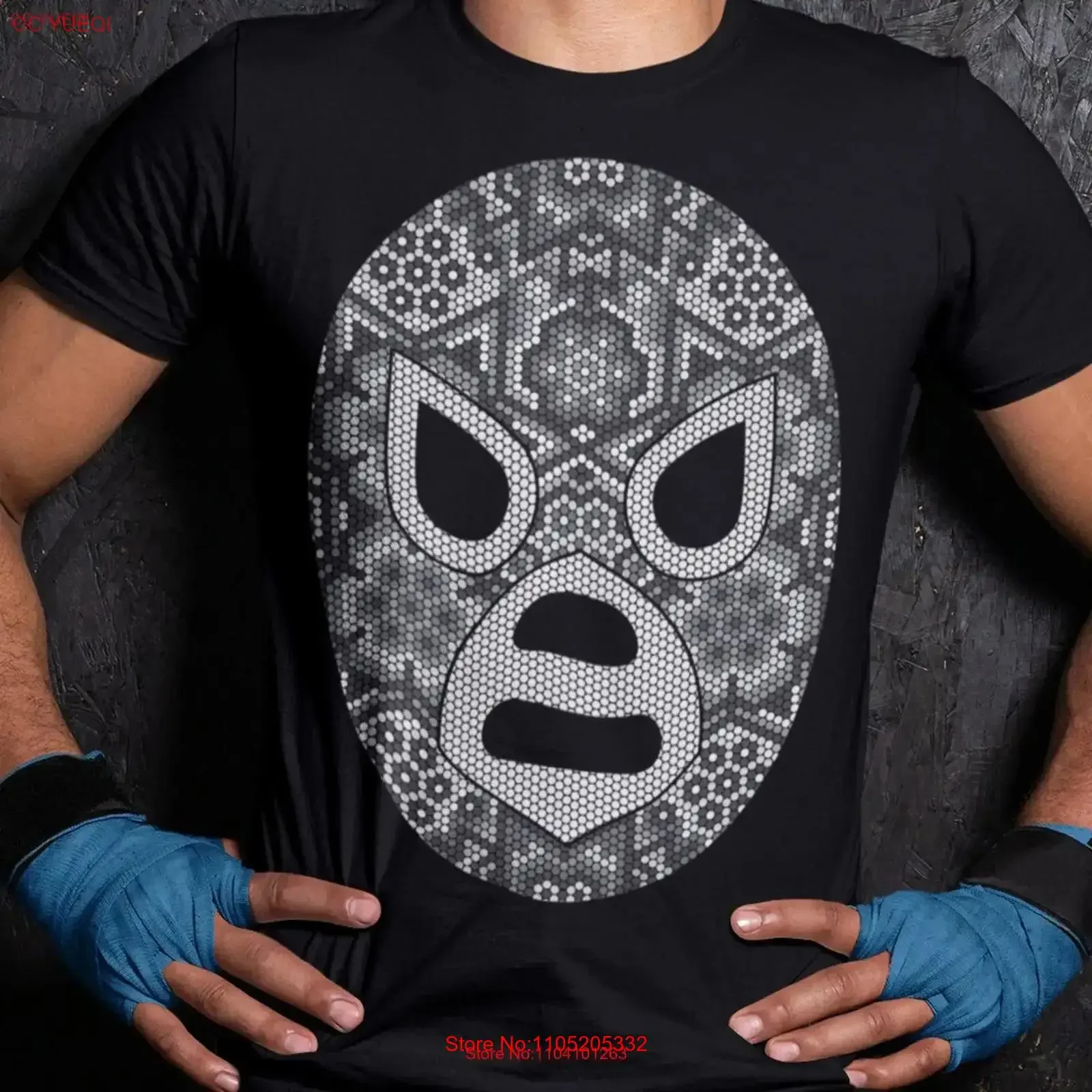 Regalos de lucha libre camisa de luchador mexicano lucha libre máscara huichol arte T camisas de México artesanias mexicanas vintage Lavado