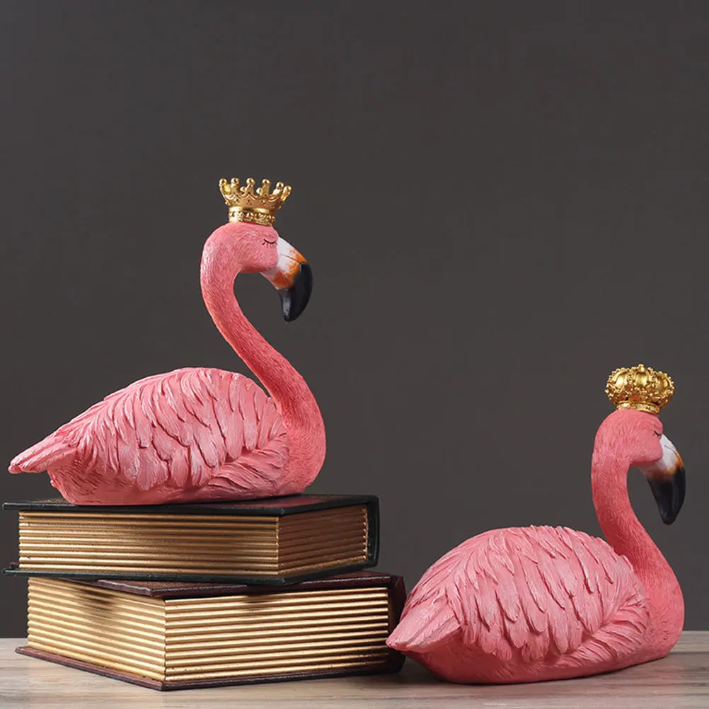 

Creative Resin Flamingo Ornament Desktop Home Decor Colorful Birds Sculpture Standing Stable Eco Friendly Flamingo Gift