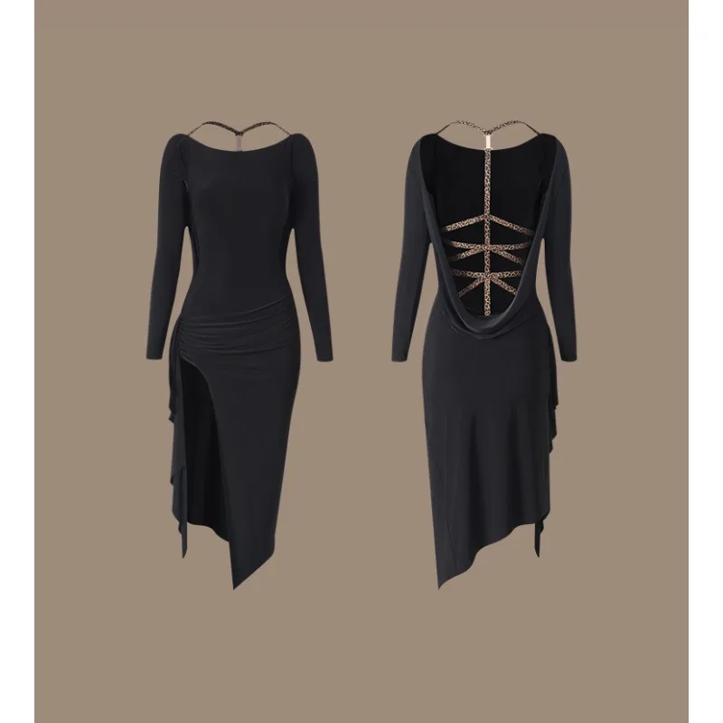 

Платье ZYM по индивидуальному заказу с потрясающей спиной, костюм для латинских танцев, тренировочный наряд, женское нижнее белье 25089