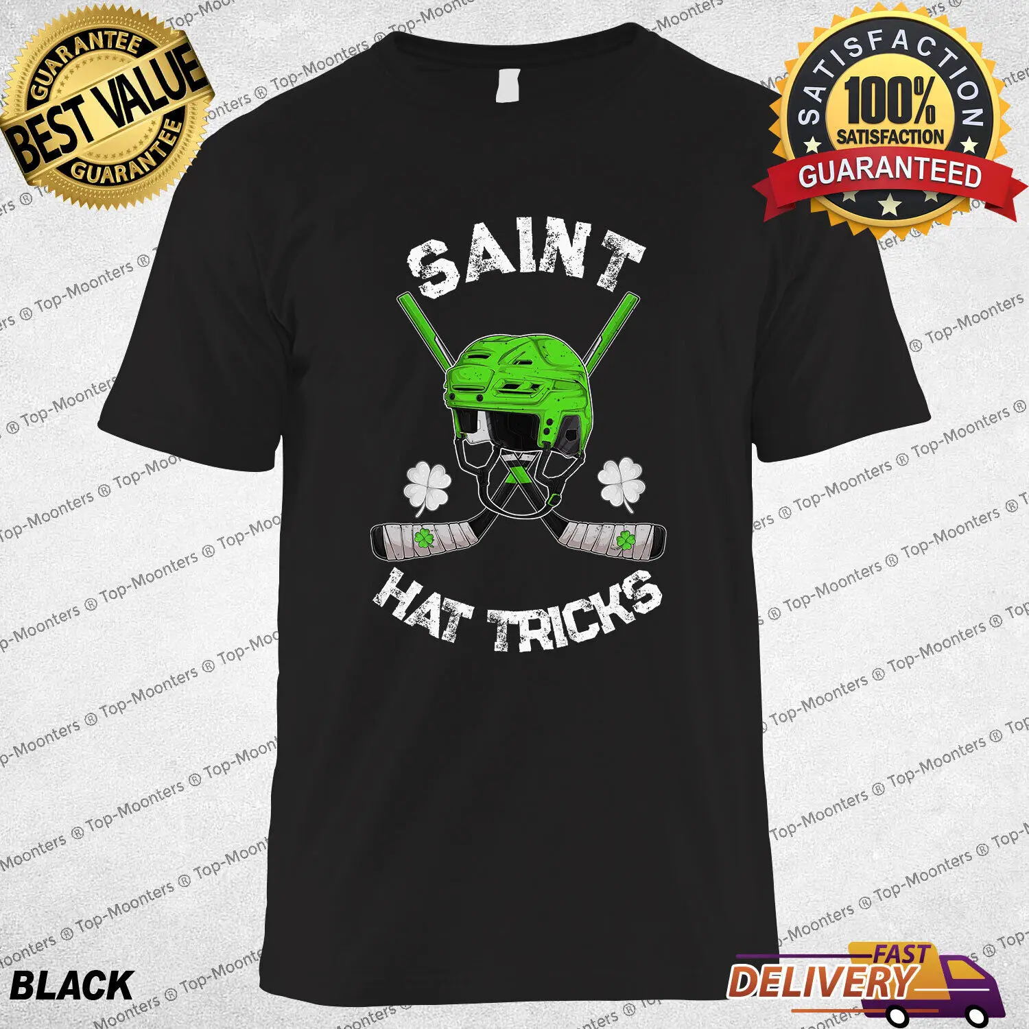 Saint Hat Tricks Hockey Shamrock Lucky St Patrick's Day For Men Women T-shirt