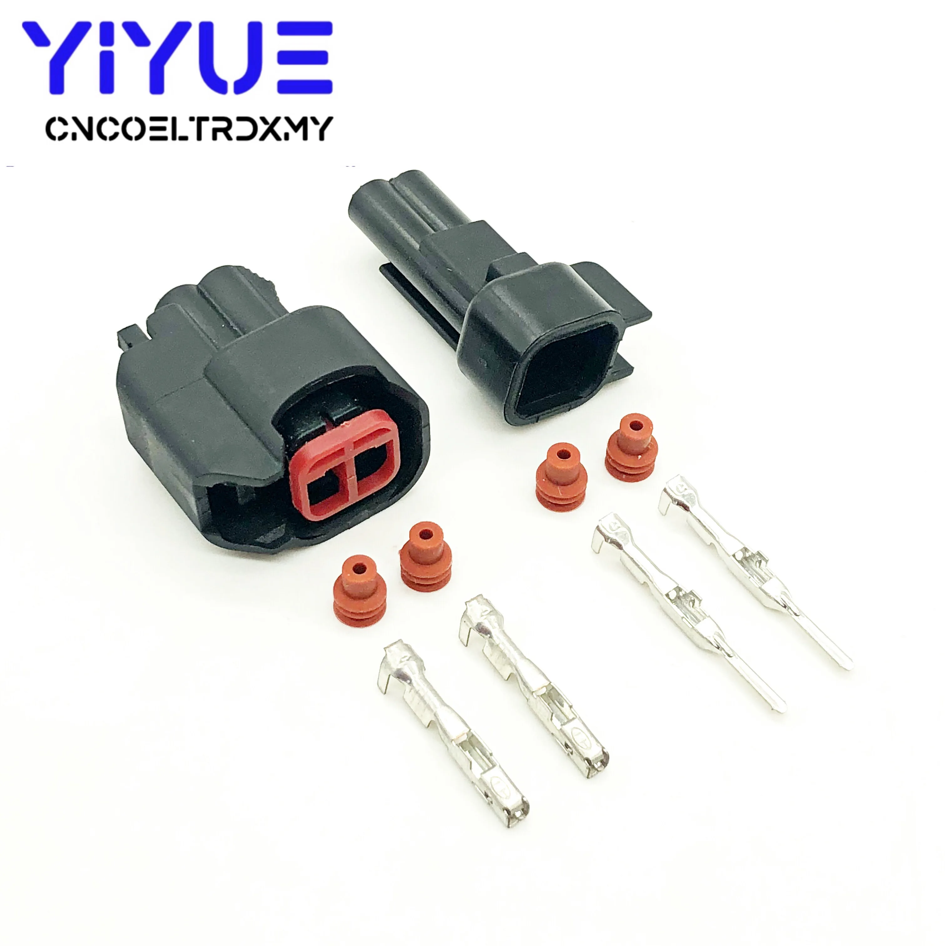 1set 2 Pin Male and Female ev6 ev14 USCAR Fuel Injector Pigtail Connectors sr20det rb30 GTR FAST ls2 ls3 Universal