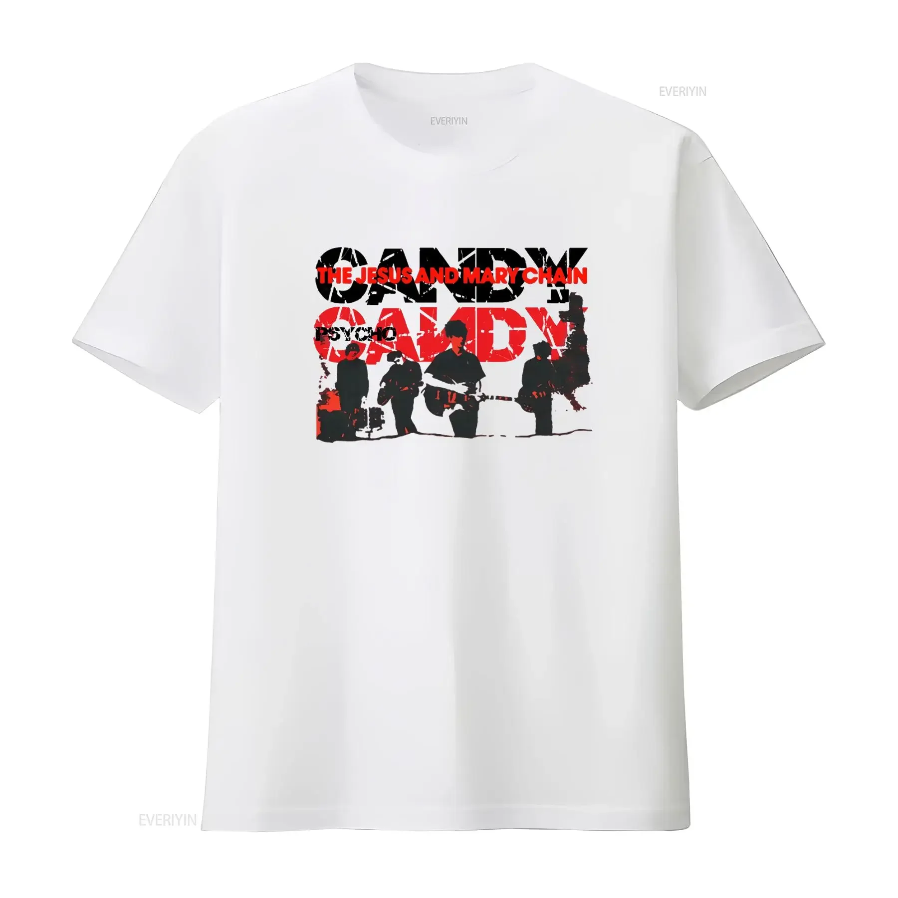 The Jesus And Mary Chain Psychocandy Band T shirt Rock Music TZE7 vintage Washed Slightly fashion homme Versatile graphic