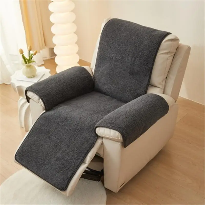 حامي مسند الذراعين سميك Lambswool Recliner غطاء واقي أثاث مريح