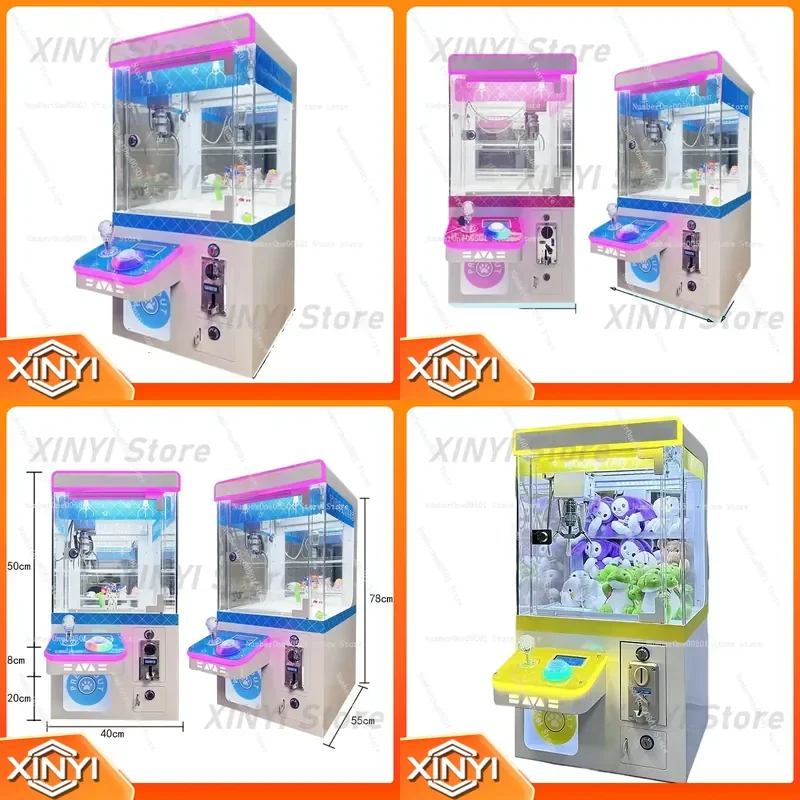 Mini Claw Machine for Home Business with Coin Operated Mode Transparent Grabber Arcade Game Toy for Gift Entertainment