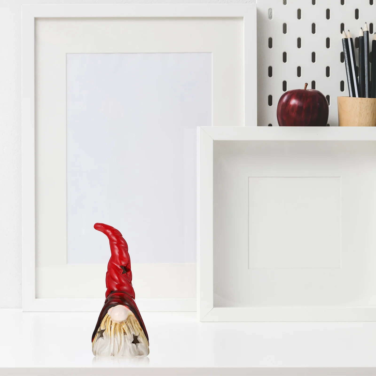 

1pc Glowing Ceramic Christmas Lamp Decor For Home Tabletop Party Xmas Ceramic Ornament With Led Light Desktop Luminous Adornment