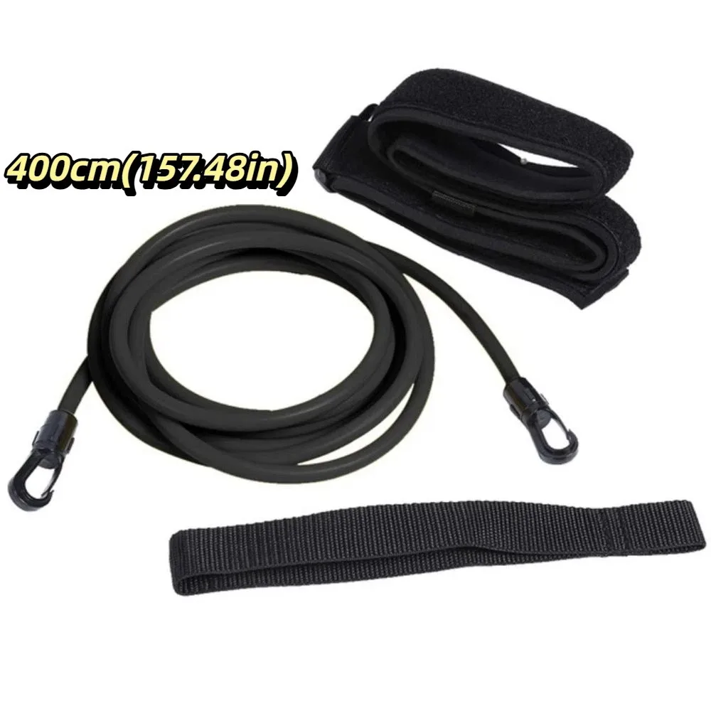 Latex Tubes Swim Training Resistance Belt Adjustable 4M Swimming Bungee Exerciser Swim Tether with Mesh Pocket view 6