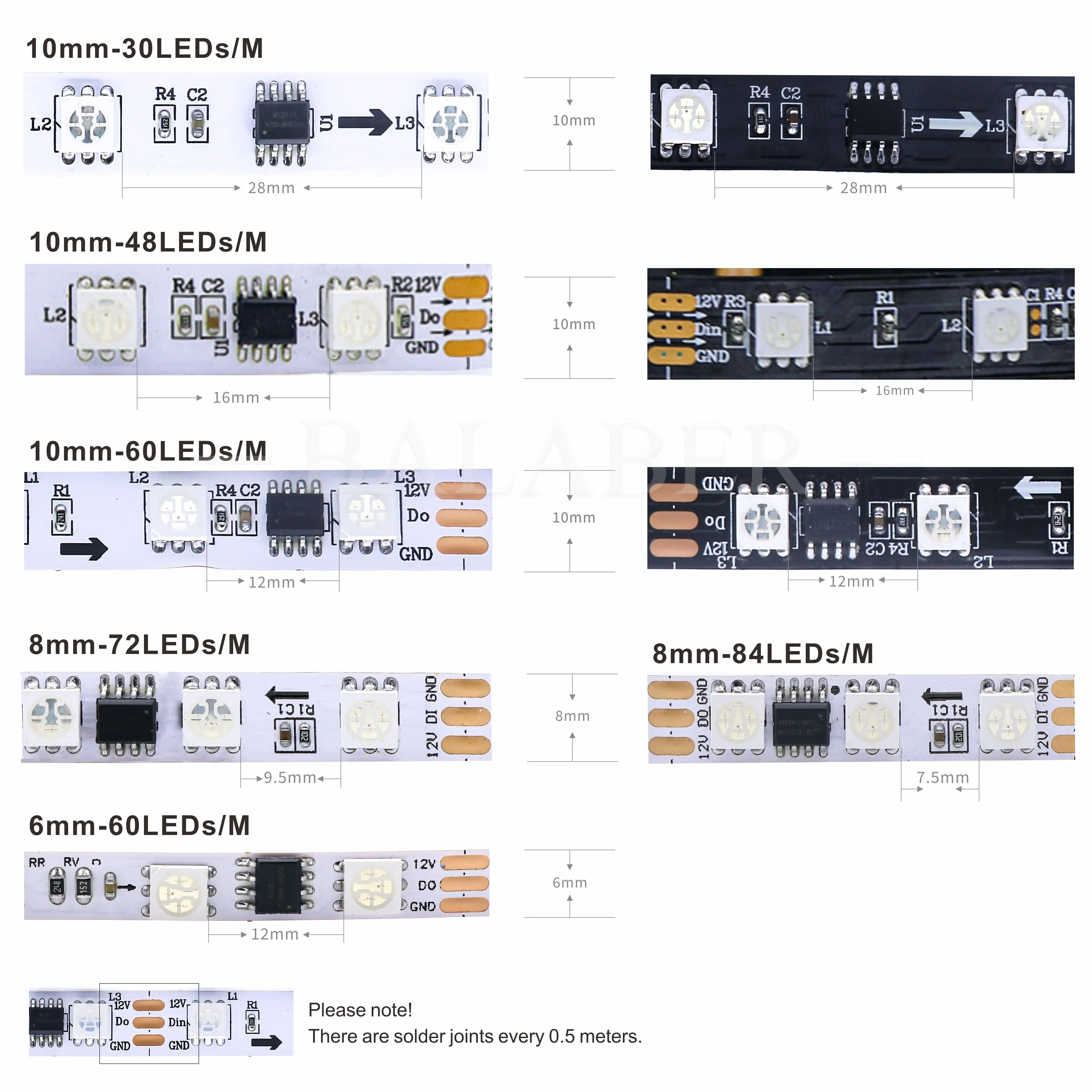 Tira De luces Led RGB WS2811 SMD 5050 Direccionable 30 48 60 96 LEDs RGB Externo 1 Control IC 3 Leds Luces Led Normales Brillant