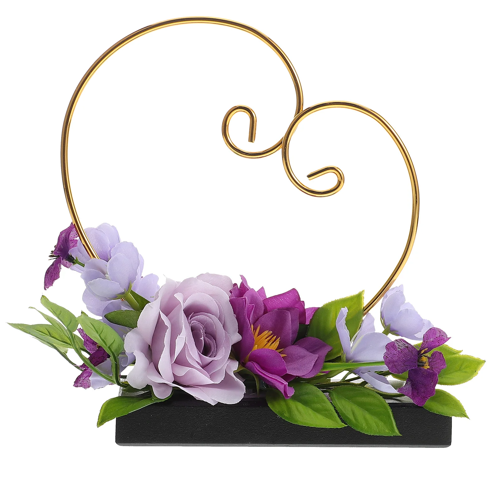 

Elegant Heart-Shaped Wedding Jewelry Holder Desktop Stand With Faux Roses Ring Earring Necklace Organizer Table Centerpiece