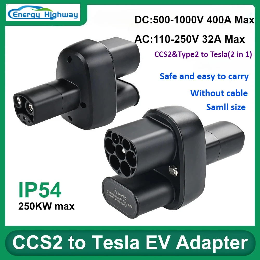 CCS2 To Tesla EV Charger Adapter 400A CCS2 Combo for Tesla Convertor for Car Charger CCS2 for Tesla Model 3 Y X S