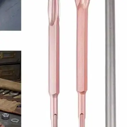 For Round Shank Tools Rotary Hammer Drill Bit Silver Chrome Vanadium Steel Material Mechanical Locking Structure