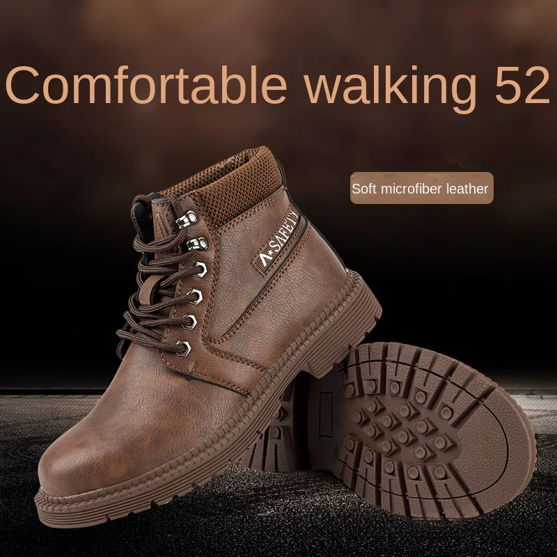 One Piece of High Strength Steel Toe Cap Rubber Sole Anti Slip and Wear-resistant Work Shoes for Distribution