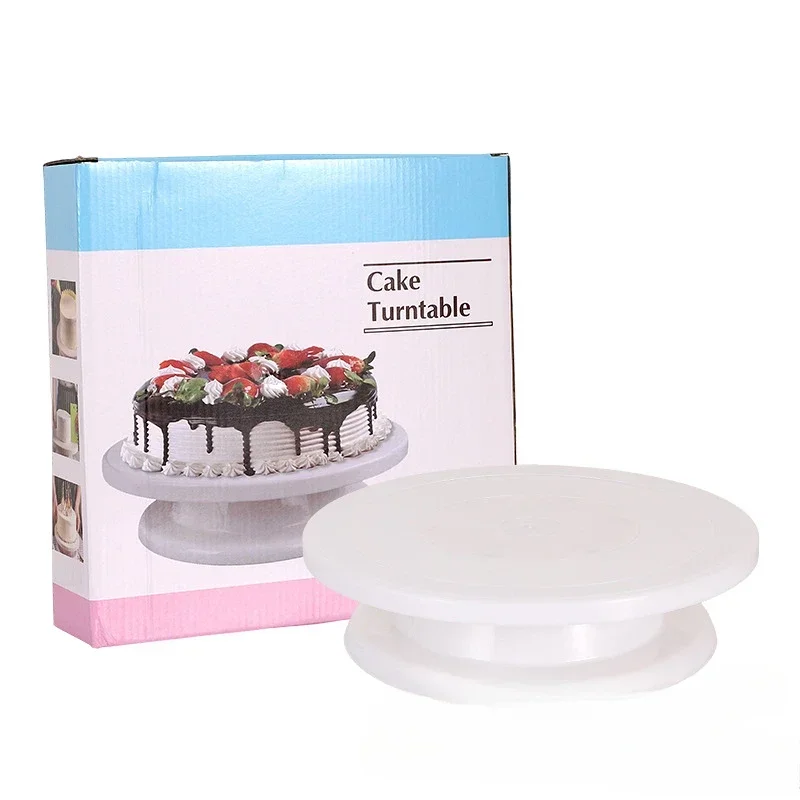 Hot 28CM Popping Gadgets Cake Turntable Laminating Turntable Laminating Table DIY Plastic Baking Tools Bakeware