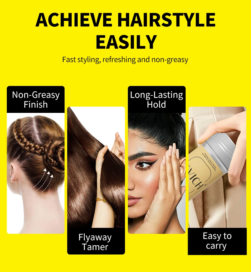 Professionelles Stylingwachs für Frauen, Anti-Frizz-Pomade, glättendes gebrochenes Haar, Schlamm, unordentliche Haare, Kontrollwachsstange für natürliche Perücken – Detail 11