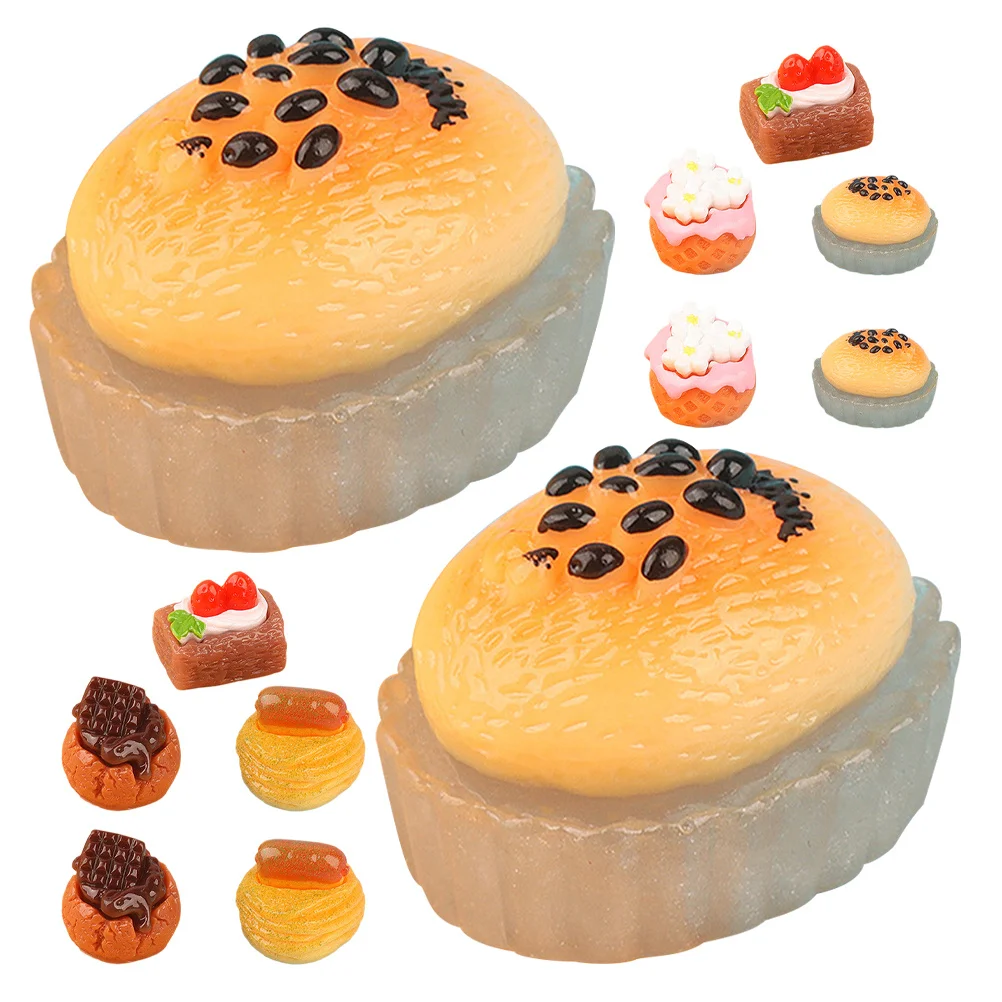 

15Pcs Mini Cakes Exquisite Fake Dessert Decor Miniature Kitchen Accessories Mini House Ornament Lightweight Resin Food Props