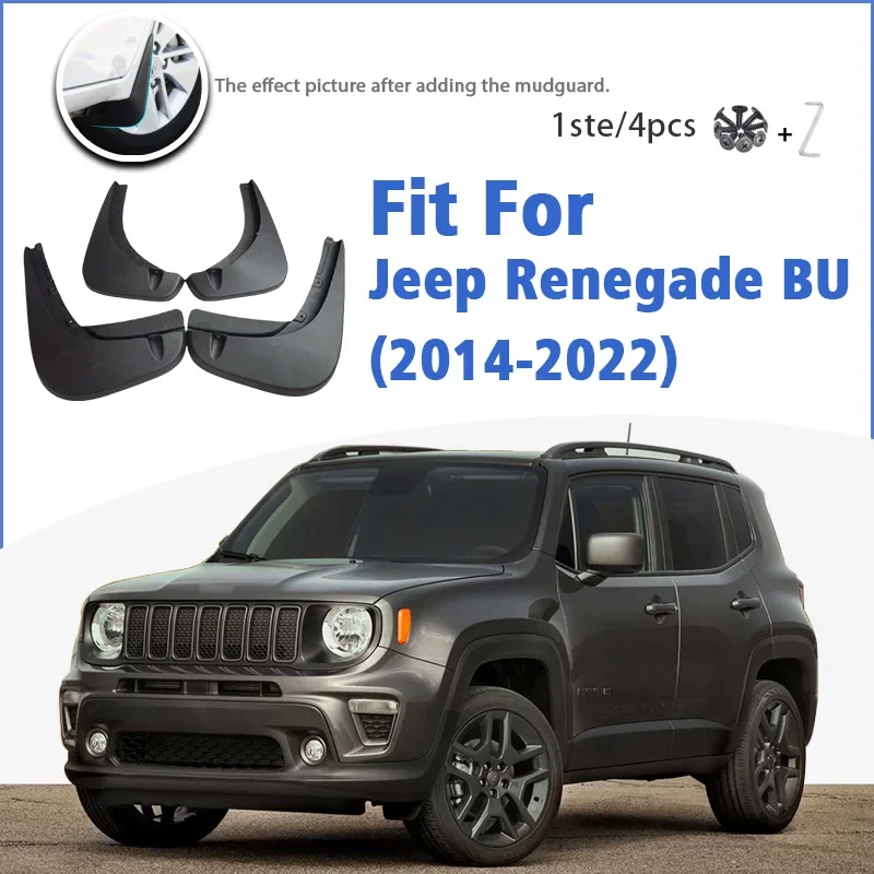 Guardabarros delantero y trasero para Jeep renegado BU, accesorios de coche, Estilismo, 4 Uds., 2014-2022