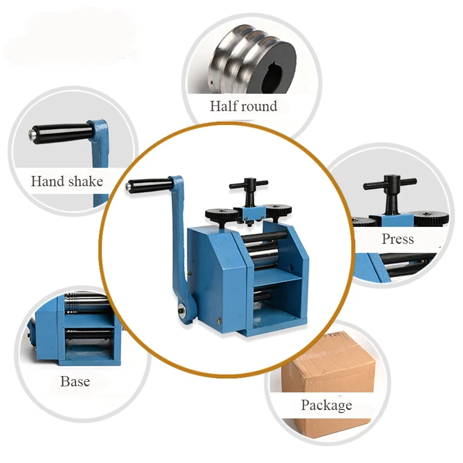 

YPJ-2/YPJ-3 Gold and silver jewelry processing machine Hand-cranked tablet press 0.1-7MM for jewelers and craftsmen