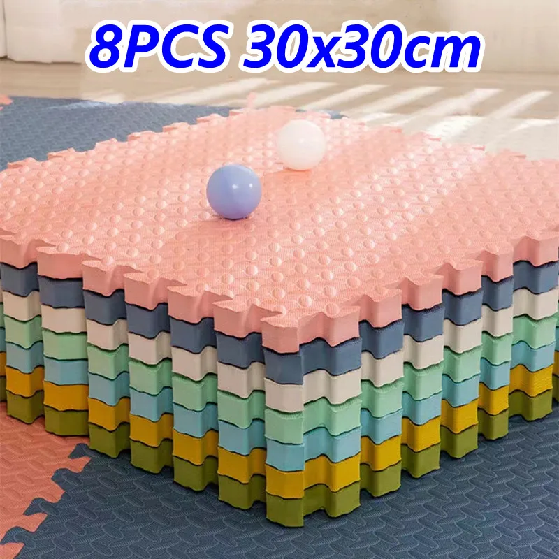 Foot Mat Floor Mat 8PCS Tatame Play Mats 30x30cm Thick 1.2cm Baby Game Mat Tatames Baby Mat Puzzle Mat Playmat Baby Playroom Mat