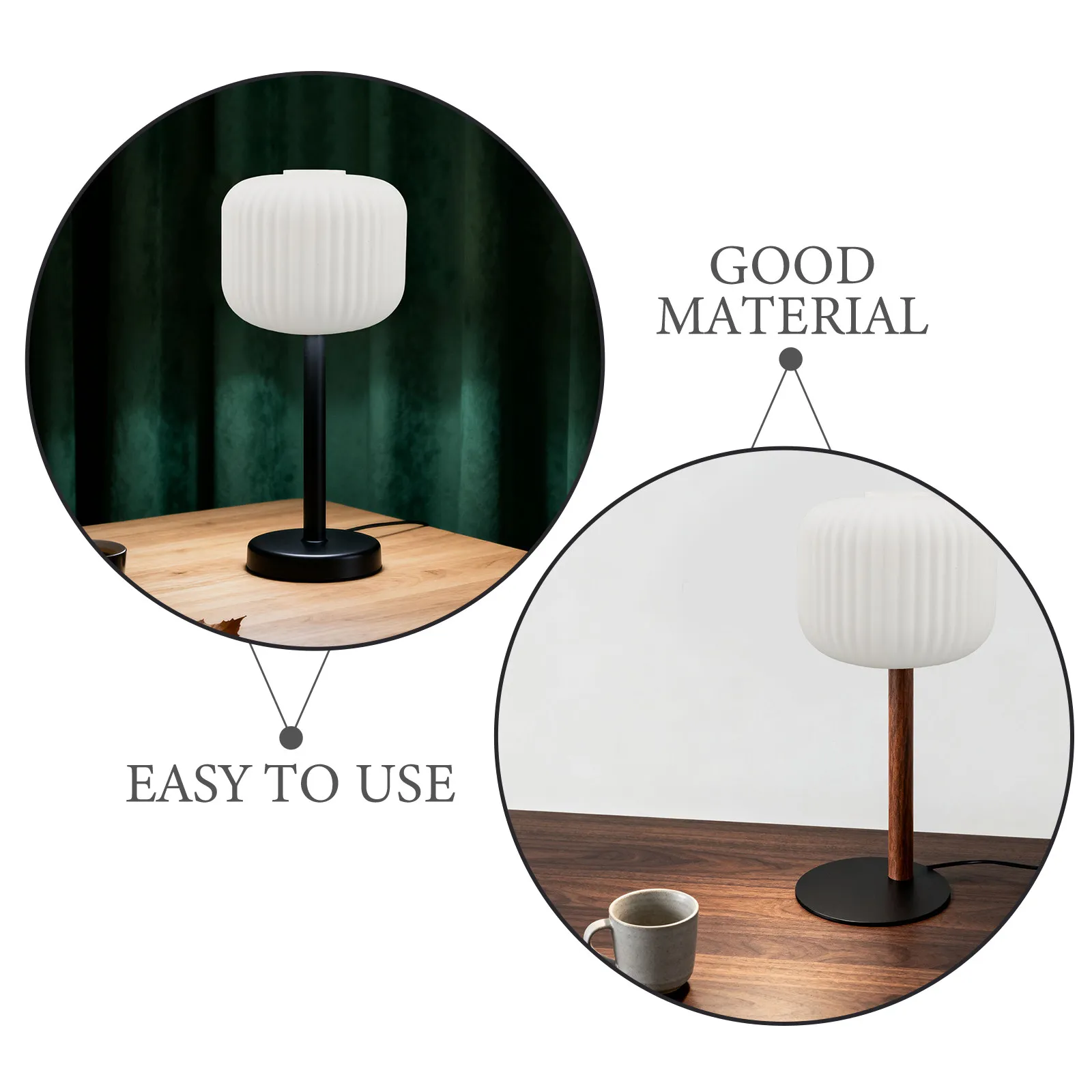 Glass Light Shade Replacement Amber Table Lamp E26/e27 Ribbed Lampshade Decorative