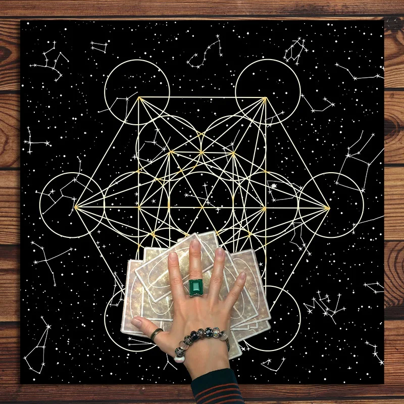 Divination Starry Sky Tablecloth Star Chart Sacred Geometry Tarot Divination Meditation Room Decoration