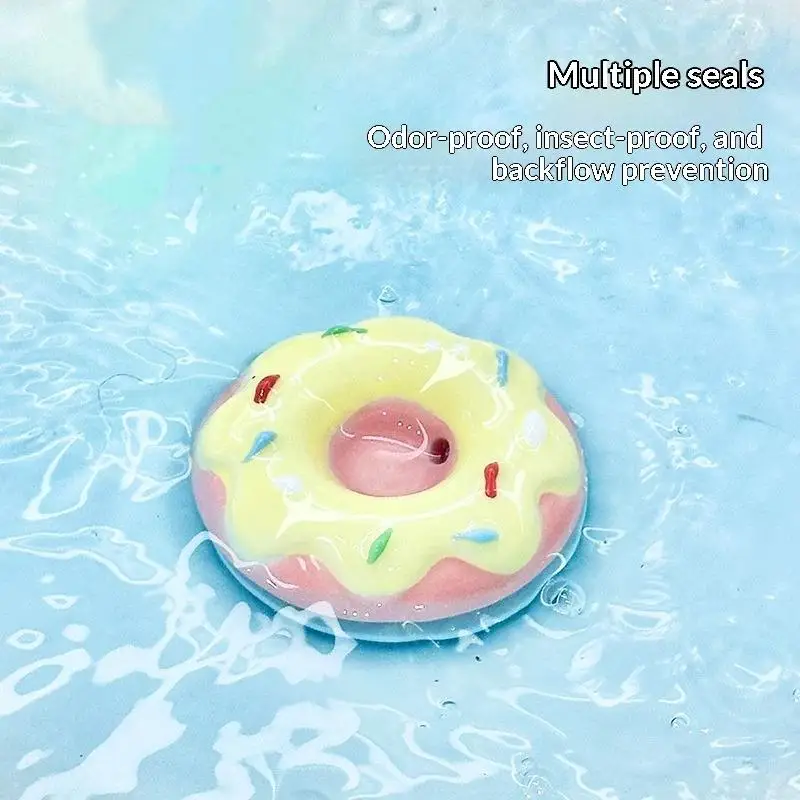 Niedlicher Keramik-Donut-Waschbeckenstopfen, geruchsresistenter Abflussabdeckung, perfekt für Badezimmer- und Küchenspülbecken. – Detail 5