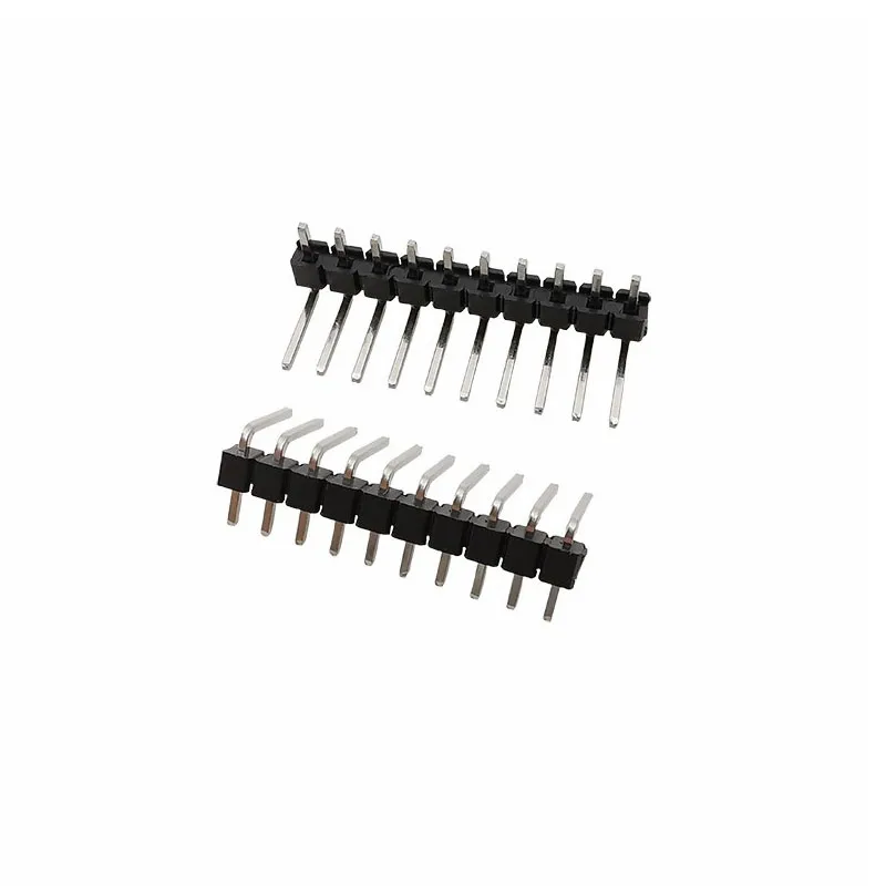 10Pcs 2/3/4/5/6/7/8/9/10/12/20/40Pin 2.54 mm Right Angle Single Row Pin Header Male 90 degrees Needle Connector