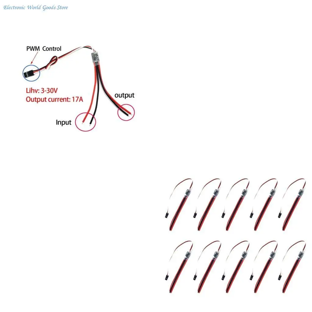 

A3PD Lightweight 17A PWM Electronic Switcher Design For RCModels High Current Capability Heat Management Easy Connecting