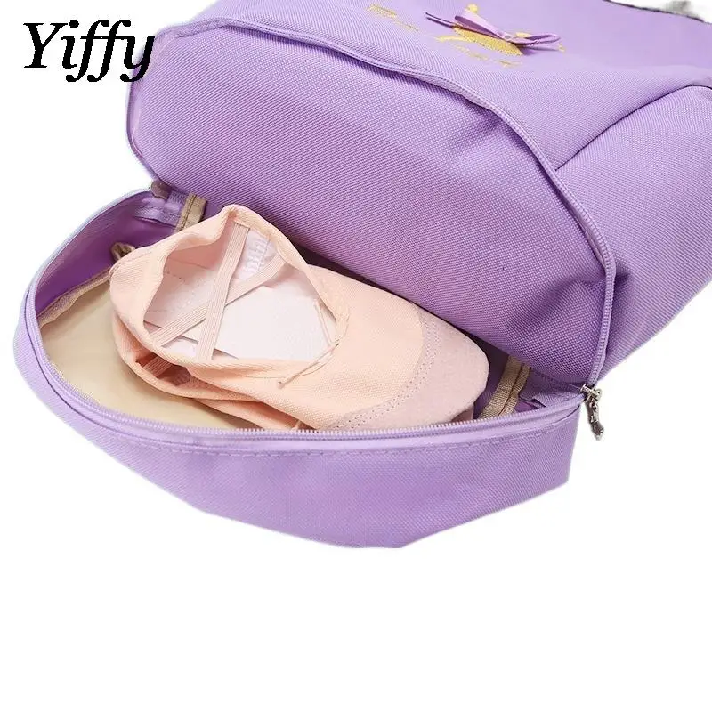 Mochila de baile con cordón para niños y niñas, paquete de almacenamiento, mochila escolar, bolsa de Ballet para baile latino