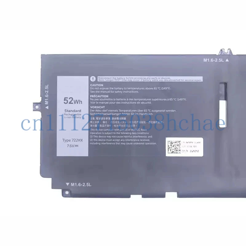 For Dell Laptop Battery Original 52Wh 3-cell 7.6V 722KK