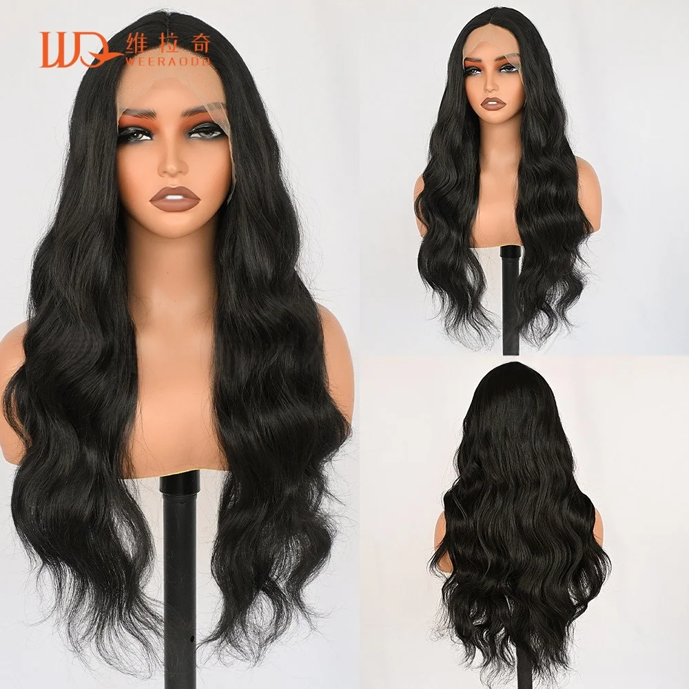 28-inch-body-wave-natural-black-lace-front-wig-for-women-glueless-heat-resistant-synthetic-t-part-wig-150-density-daily-wear