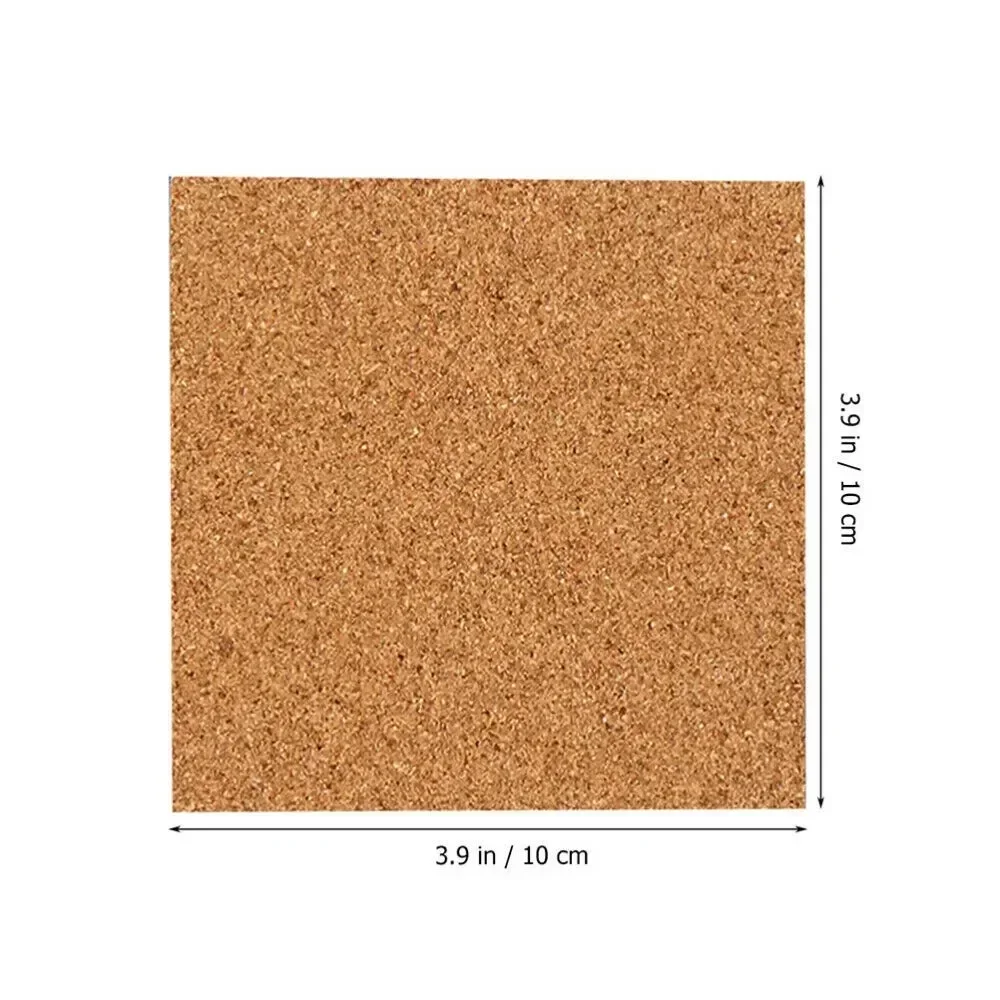 Brand New Durable Practical Cork Mat 10Pcs Backing Coasters Cork Mat Self-adhesive Sheet Square 100 X 100 X 1mm