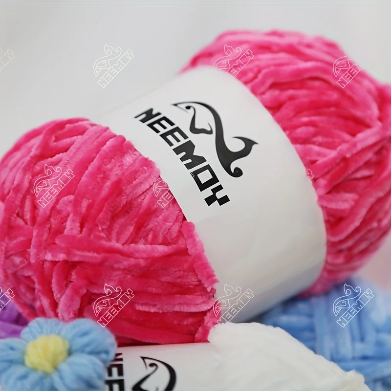 3PCS/100g （About 150 Meters） Edelweiss Plush Chenille Medium Coarse Wool DIY Crochet Sweater Scarf Thread Doll Thread Knitting