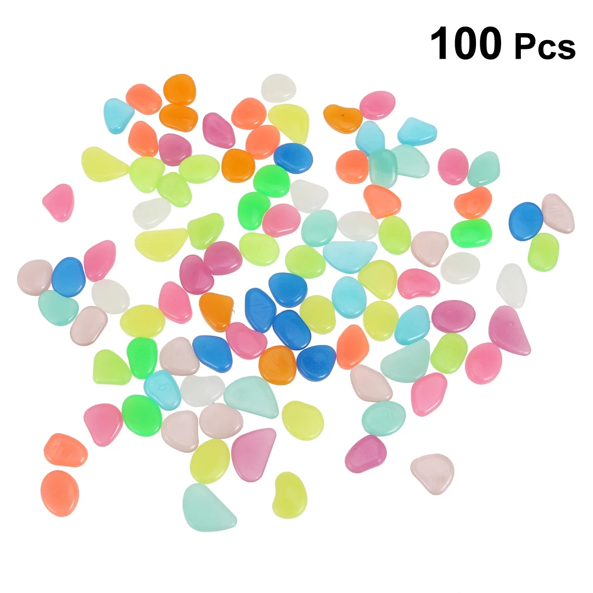 

100pcs Glow in Dark Pebbles Resin Luminous Stones Fish Tank Aquarium Garden Pathway Decor Rocks Landscaping Gravel