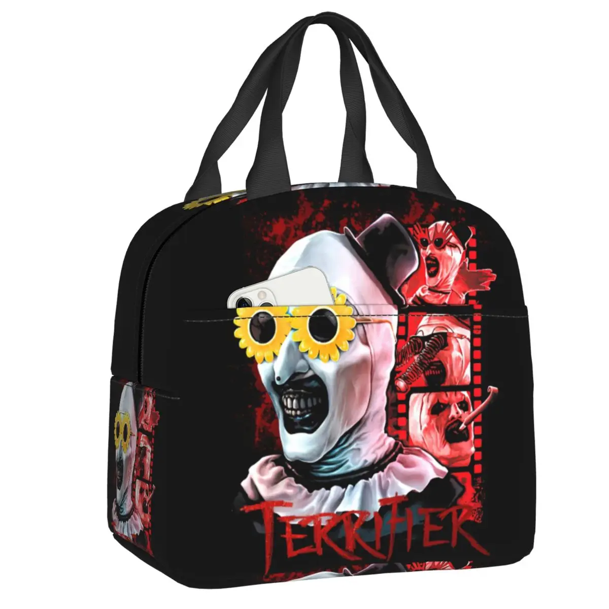 Custom Horror Terrifiers Film Lunch Bag Women Thermal Cooler Insulated Lunch Box for Student School