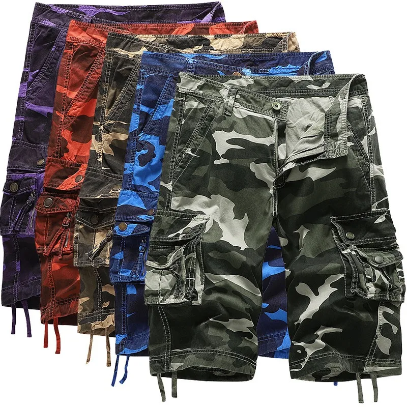 

2025 Summer Military Camo Cargo Shorts Fashion Camouflage Multi-Pocket Homme Army Casual Shorts Bermudas Masculina Plus Size 40