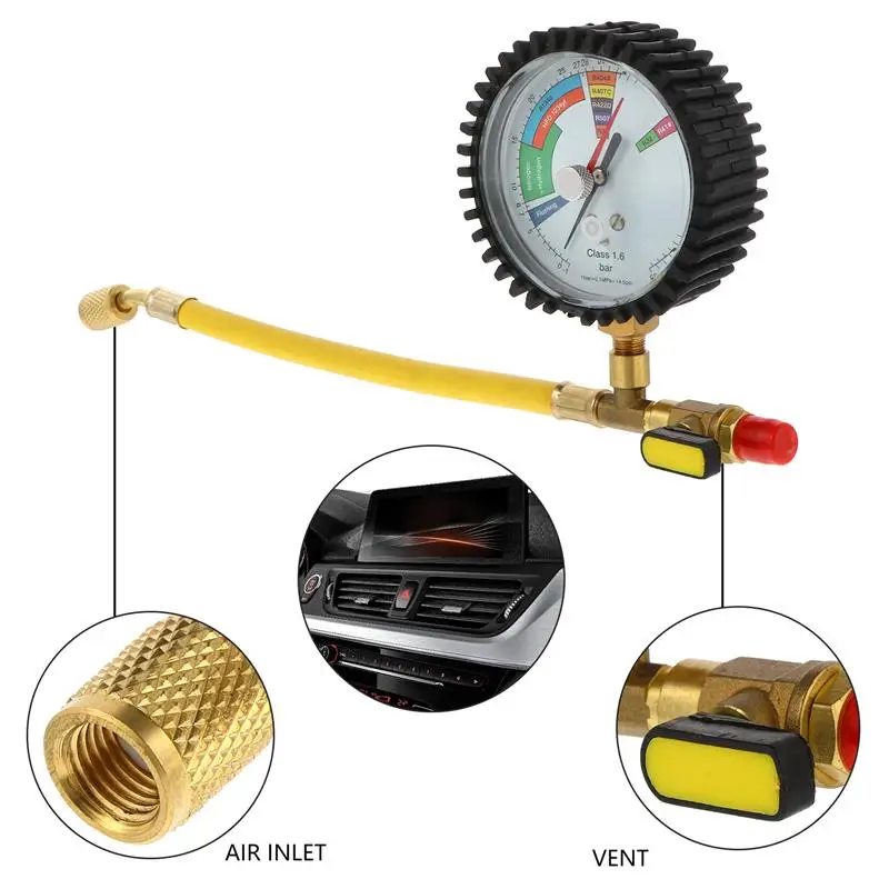 Nitrogênio Pressure Test Gauge, Ar Condicionado Refrigeração, Atacado para Equipamentos, R134a, R22, R407C, R410A