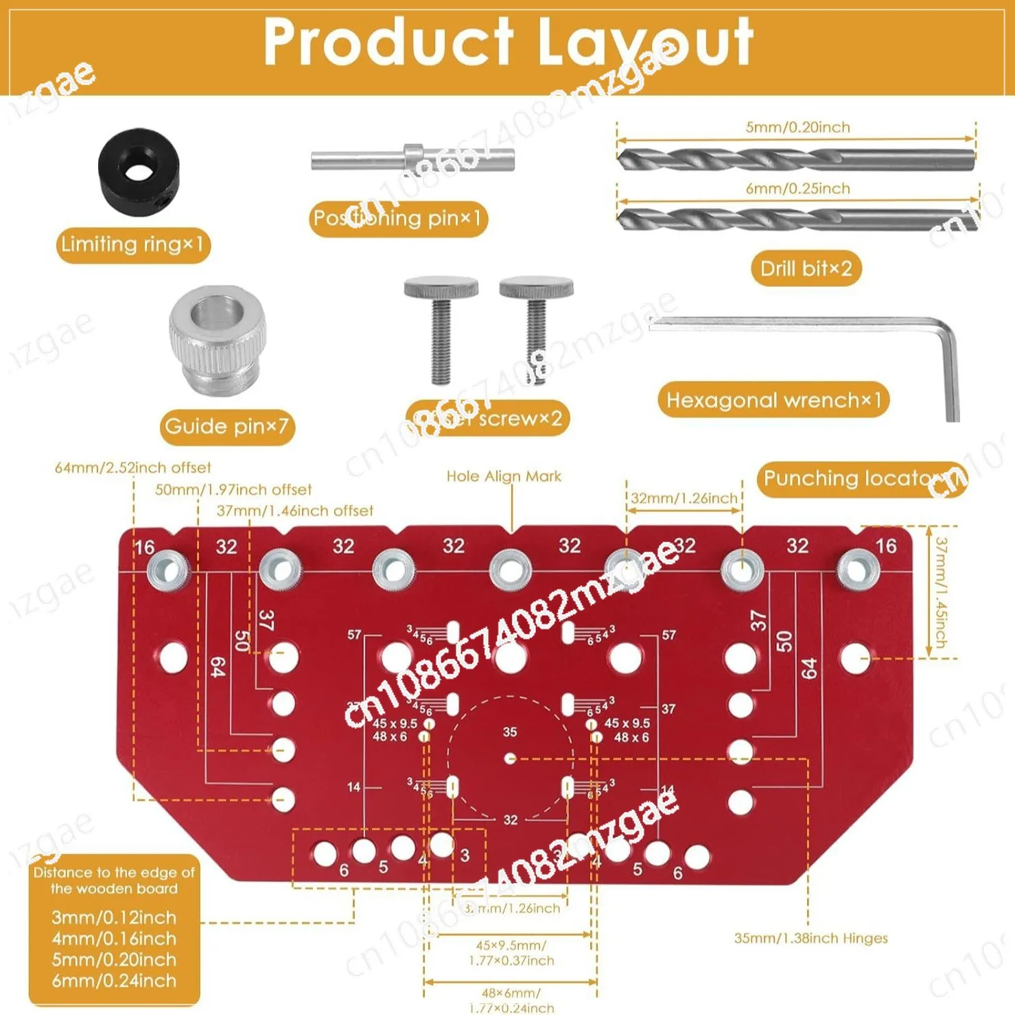 

Многофункциональный позиционер-приспособление 2-в-1 для сверления отверстий под петли 35 мм, для мебельных дверей и панелей шкафов