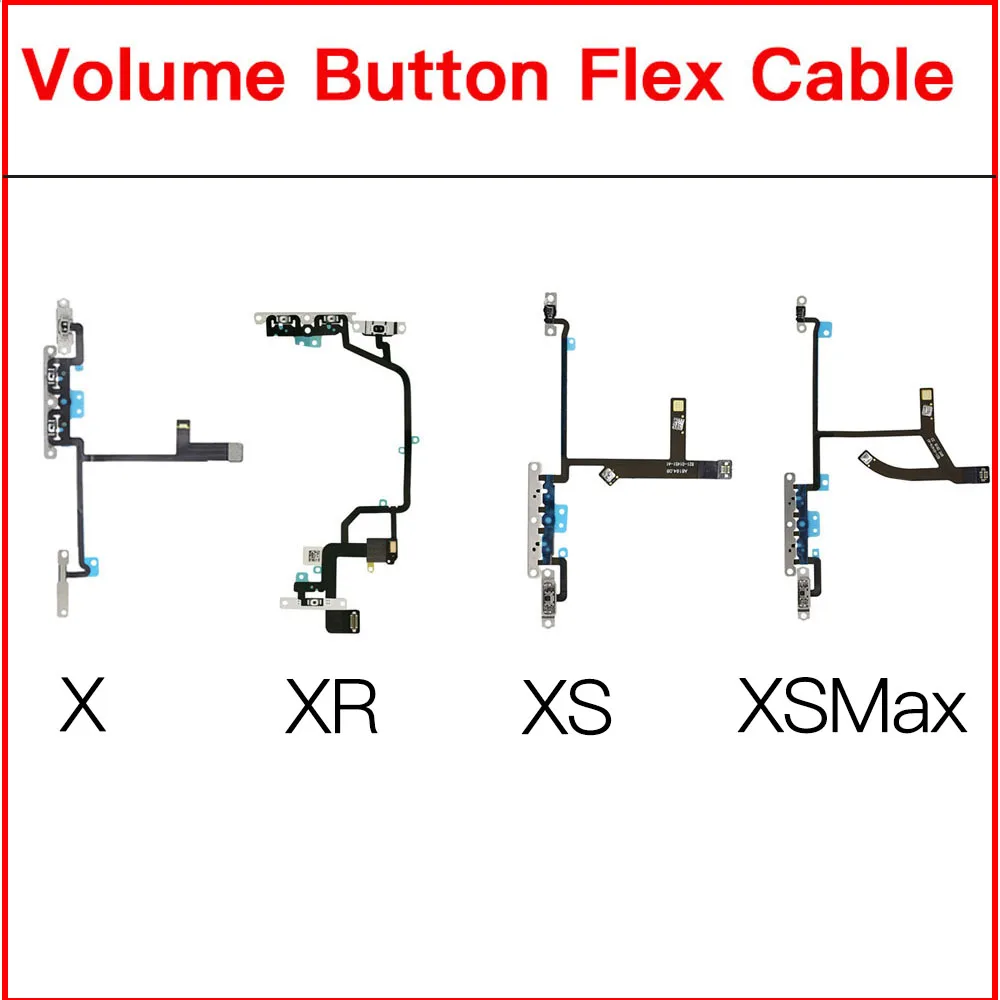 

Volume Button Flex Replacement For iPhone X XR XS Max Volume Control With Mute Switch Flex Cable Include Metal Bracket