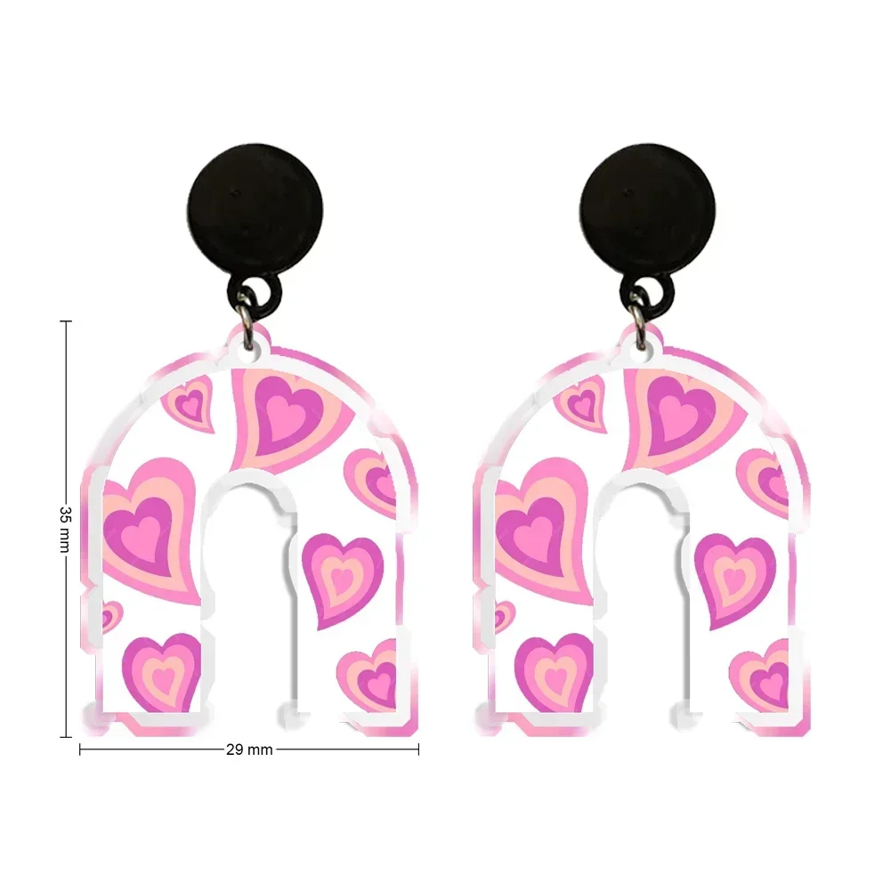 Herz niedlich transparente Acryl Tropfen Ohrringe Valentinstag Thema Liebe Herzen schöne Designs für Mädchen Frauen Ohrringe Haken