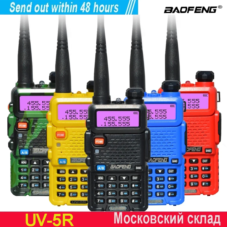 Baofeng UV-5R Walkie Talkie Profissional, Estação de Rádio CB, UV5R Transceiver, 5W, VHF, UHF, Portátil, UV 5R Caça Rádio Amador