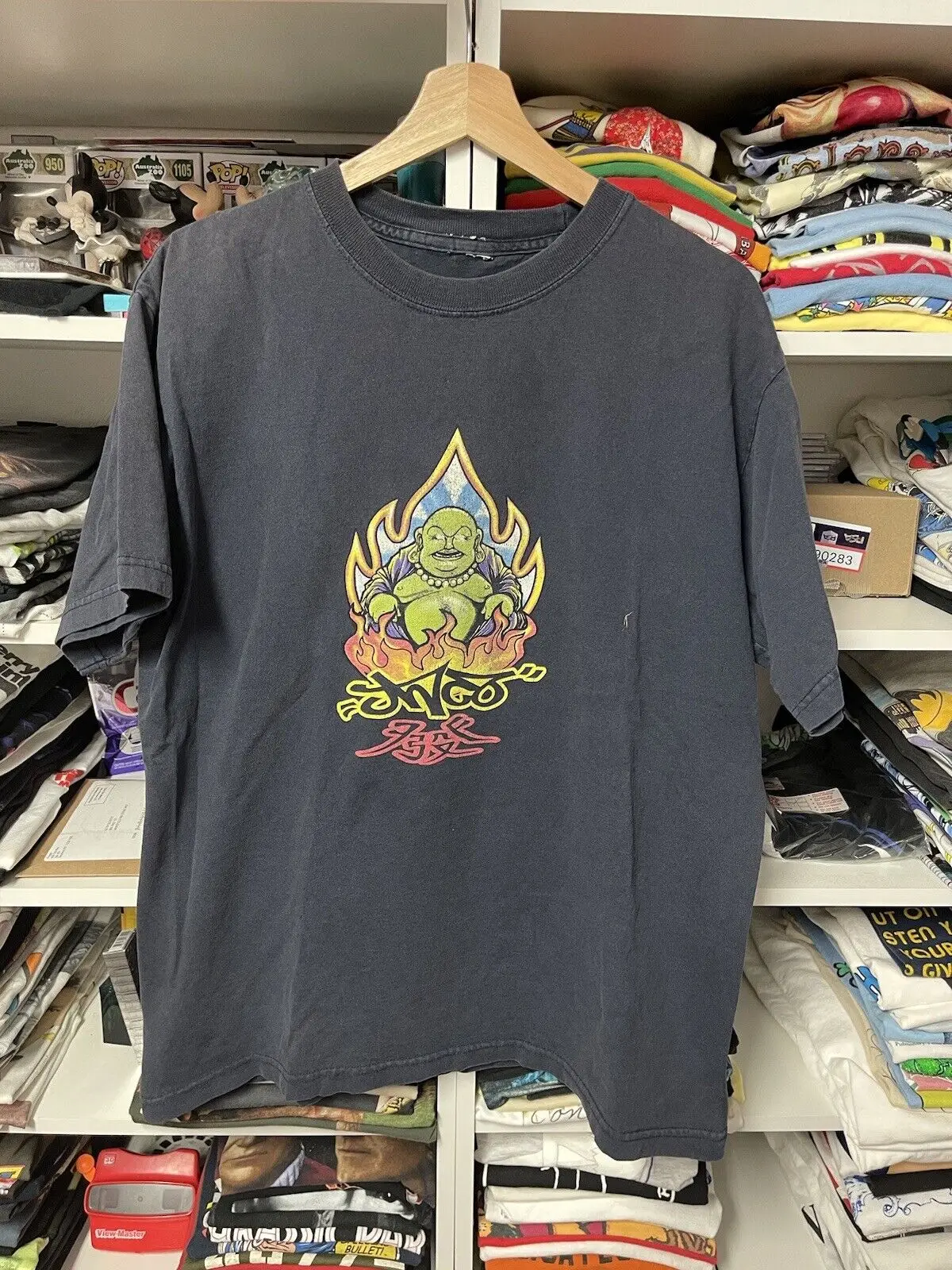 

90s Vintage JNCO Roots Buddha Double Sided Graffiti Large