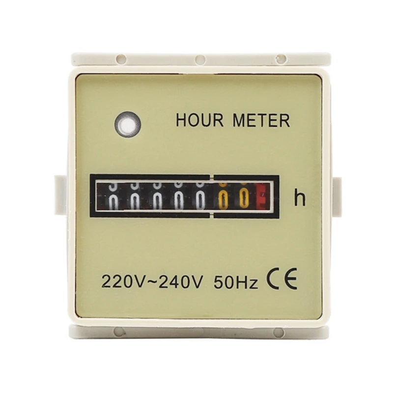 652F Industrial Hour Meter 220V-240V 50Hz Timers Counter Air Conditioner Hourmeter Timing Gauge for Air Conditioning Machinery